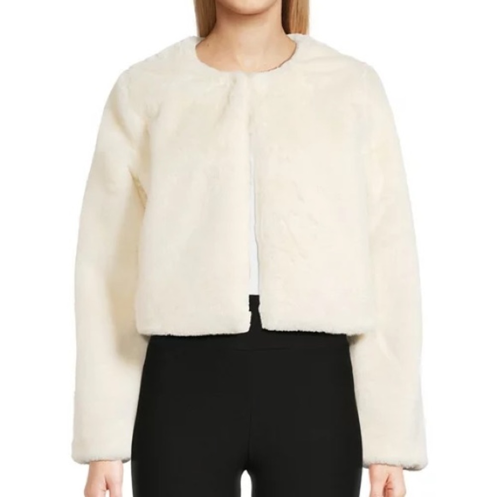 Planet Gold Clothing Women's Cropped Faux Fur Jacket, Size: S